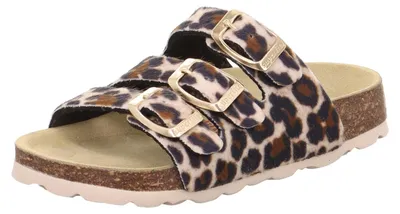 Produktbild von Superfit Fussbettpantoffel Mädchen Leoparden-Muster Pantolette Beige/Mehrfarbig, 1-800113-4000 - Gr. 31