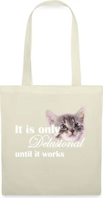 Produktbild von Spreadshirt Delulu Delusional Kitty Print Motivation Stoffbeutel, One size, Natur
