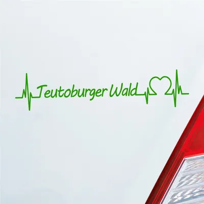 Produktbild von Auto Aufkleber Teutoburger Wald Puls Herzschlag mit Ferien Region Motiv 19x4 cm Hellgrün Sticker Heckscheibenaufkleber