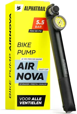 Productafbeelding van Minipomp met drukmeter - 5,5 bar - Alle ventielen - Met houder