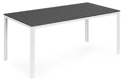 Immagine prodotto di Tavolo da giardino per 6 persone 156x78 cm, mobili da terrazza in polywood, grigio e bianco, MultiGarden