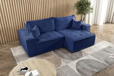 Produktbild von Kaiser Möbel L-förmiges Bohoo-Ecksofa mit Schlaffunktion Blau Rechts