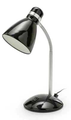 Bürolampe mit E27-Fassung, flexibler Arm, schwarz, 25W