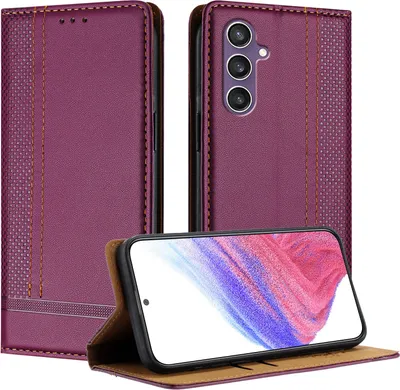 Image de Étui pour Samsung Galaxy S23 FE étui à rabat en cuir avec fonction de support Violet