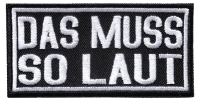 Obrázok produktu pre Das Muss So Laut Heavy Metal Biker Rocker Punk Beat Bo x Musik - záplata, nažehľovacia nálepka, samolepka, aplikácia, veľkosť: 8 x 4 cm