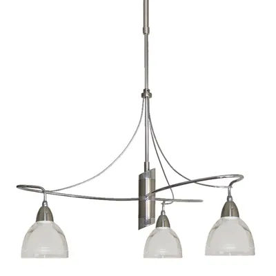 Productafbeelding van Plafondlamp CARRAT, 3x E14/40W, chroom/wit. Lengte: 510, hoogte: 825, fitting: E14, dimbaar