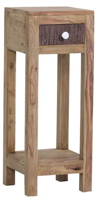 Produktbild von Beistelltisch PUNO Massivholz Mango braun 30x80x30 cm rustikal mit Schublade Akazie Altholz-Design