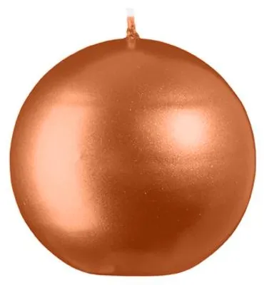 Produktbild von Kugelkerzen Metallic-Lack Matt Orange Ø 8 cm, 6 Stück