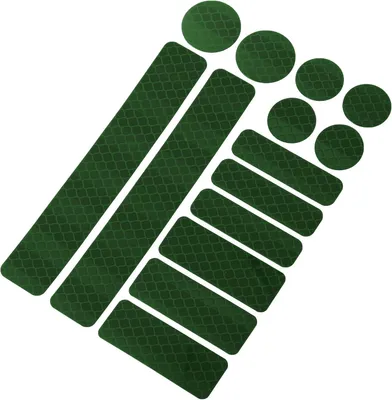 Image de X AUTOHAUX, 14 autocollants réfléchissants pour casque, réflecteurs pour vélo et voiture, couleur verte