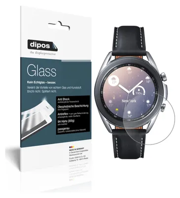 Produktbild von 2x Schutzfolie für Samsung Galaxy Watch 3 (45mm) matt - Anti-Shock 9H Folie dipos Glass Kunststoffglas