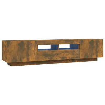 Immagine prodotto di set di mobili TV 2 pezzi Luci LED Materiale legno rovere fumé