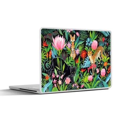 Produktbild von MuchoWow® Laptop Aufkleber Sticker Cover Dschungel - Pflanzen - Tiere 30x22 cm - Laptop-Sticker