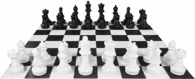 Image de XXL grand jeu d'échecs - Tapis de jeu d'échecs extérieur PVC : 304x304cm, protégé UV - 41 cm roi