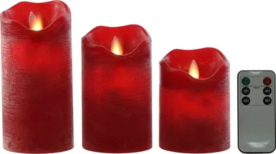 Obrázek produktu pro LED svíčka Home ESPRIT červená 26,5 x 8 x 17 cm (3 kusy)