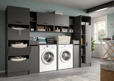 Produktbild von xonox.home Free Waschmaschinenumbau Set B/H/T: 306x195x68 cm in anthrazit Nachbildung und --