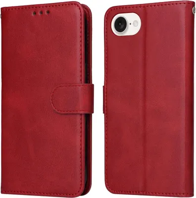 Produktbild von Mobigear Wallet iPhone 16e Hülle Klapphülle Geldbörse - Rot