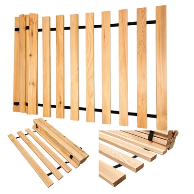 Produktbild von Lattenrost für Bett 90x200 cm, Rollrost Massivholz Kiefer, 14 Leisten 2,2 cm stark, bis 120 kg, ohne Schrauben ausrollen, unbehandelt, Bettrost