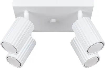 Produktbild von Deckenstrahler Wohnzimmer 4 flammig GU10 Weiß L:25 cm verstellbar quadratisch klein Deckenspot