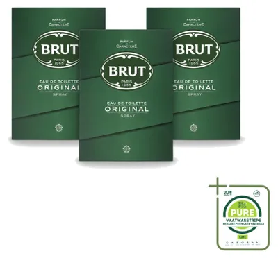 Immagine prodotto di 3 flaconi di Brut Original Eau de Toilette - 100 ml - Confezione grande - 3 pezzi