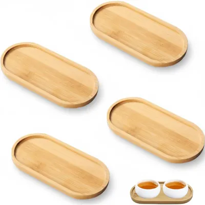 Produktbild von InAndOutdoorMatch - Bambus-Servierteller - Set von 4 - Massivbambus, KI-generiertes Bild