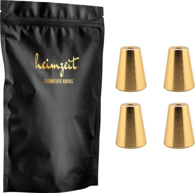 Produktbild von 4x Möbelknöpfe Gold Schrankknöpfe Aluminium Möbelgriff Schubladenknopf Türknauf