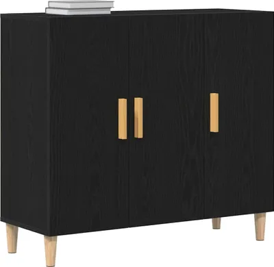 Zdjęcie produktu dla vidaXL Kredens o wyglądzie czarnego dębu 90 x 34 x 80 cm materiał drewnopochodny
