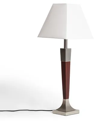 Produktbild von Tischlampe Holz und Metall Lizza Piramis Weiß