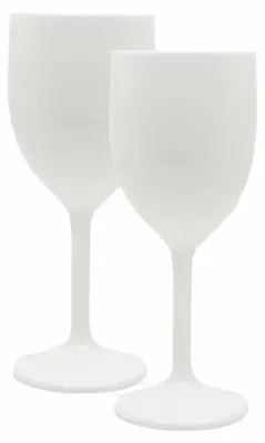 Produktbild von Mehrweg-Weinglas aus Kunststoff weiß 2 Stück