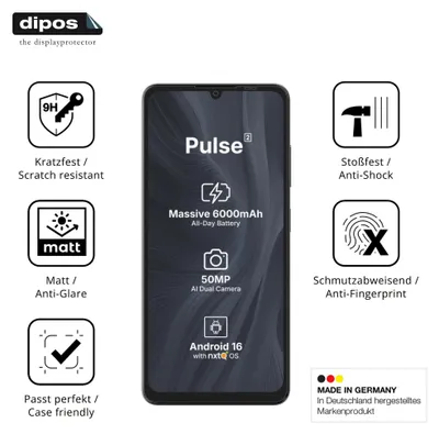Image de 2x Protection ecrán pour Aiplus AI+ Pulse 2 mat Verre souple Film Protecteur 9H dipos