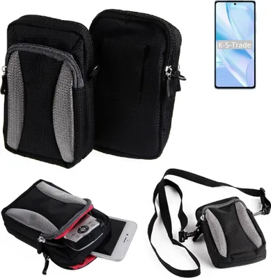 Produktbild von K-S-Trade Holster Schutz Hülle kompatibel mit Motorola Edge S Pro Handy Hülle Gürteltasche Umhängetasche mit Zusatzfach schwarz