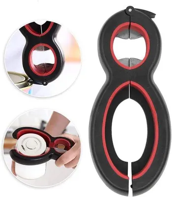 Image de Ouvre-bouteille multifonctionnel en acier inoxydable pour la cuisine - Ustensile de cuisine pratique - Ouvre-bouteilles à vis et ouvre-boîtes