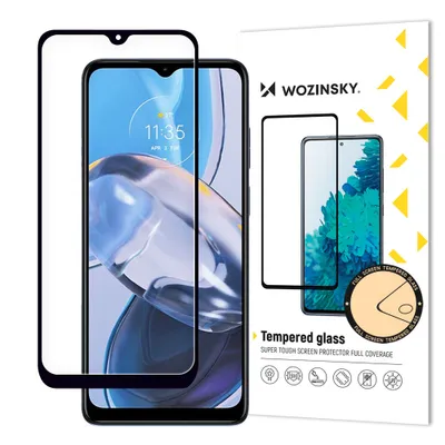 Zdjęcie produktu dla Wozinsky Full Glue Szkło Hartowane Motorola Moto E22I / E22 Na Cały Ekran Z Ramką Czarny (Case Friendly)