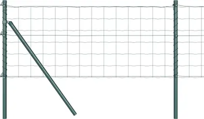 Image de vidaXL Clôture extérieure Euro, à encastrer dans le sol, 25 x 0,4 m, verte, en filet