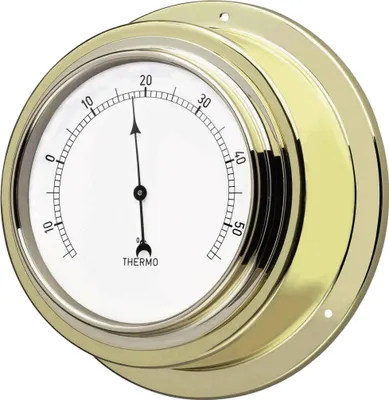 Immagine prodotto di Termometro analogico TFA Dostmann Maritim, 19.2015, in ottone, controllo della temperatura ambiente, color oro, L 140 x L 56 x H 140 mm