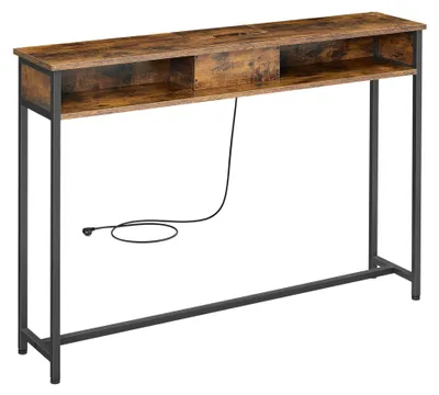 Produktbild von Konsolentisch - Beistelltisch - Schmal - 2 Fächer - Braun