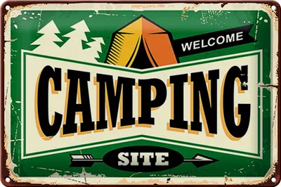 Produktbild von Blechschild Retro 30x20cm Camping welcome