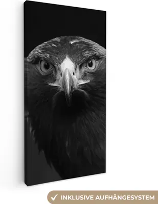 Obrázek produktu pro OneMillionCanvasses® - Plátna - Káně - Pták - Zvířata - Černá - Bílá, nástěnné umění, nástěnné dekorace Obývací pokoj, 20x40cm