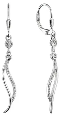 Produktbild von Elegante lange Ohrringe Waves mit Zirkonen 11541.1
