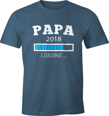 Produktbild von Papa 2018 Loading Shirt Herren T-Shirt Moonworks® denim XXL