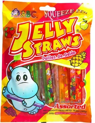 Produktbild von ABC Jelly Straws Mix HIPPO 300g