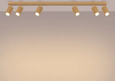 Produktbild von Deckenstrahler Küche 6-flammig Gold 117 cm Balkenstrahler GU10 Deckenspot schwenkbar