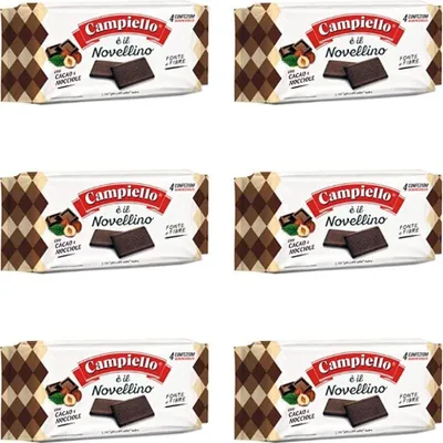 Produktbild von 6x Campiello Novellino cacao Kekse Kakao und Haselnuss 350g Kuchen Butterkeks