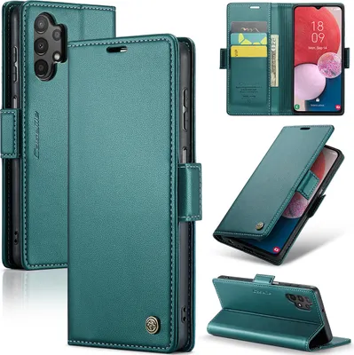 Image de Galaxy A13 Case, RFID Blocking Card, Advanced Flip Leather Case with Stand Function for Samsung Galaxy A13 / A04S / A04 / M13 5G Green