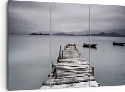Produktbild von Bild auf Leinwand - Leinwandbild - Brücke See - 165x110cm - Wand Bild - Wanddeko - Wandbilder - Leinwanddruck - Bilder - Kunstdruck - Wanddekoration - Leinwand bilder - Wandkunst - CE165x110-3547