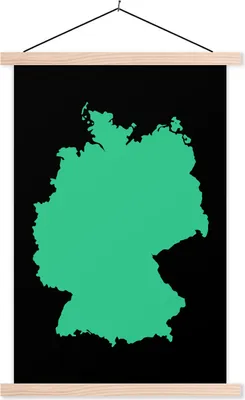 Produktbild von MuchoWow® Textilposter Europakarte - Deutschland - Mintgrün 60x90 cm mit holzfarbenen Rahmen - Textil