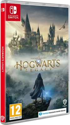 The image shows the front cover of a Nintendo Switch game case for Hogwarts Legacy.