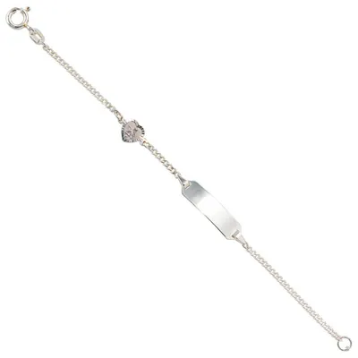 Produktbild von Schildband mit Schutzengel Panzer-Armband aus 925 Silber 14cm Kinder
