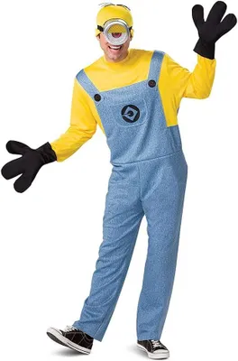 Productafbeelding van Herencostuum Geel Figuur met Bril en Muts Feestoutfit