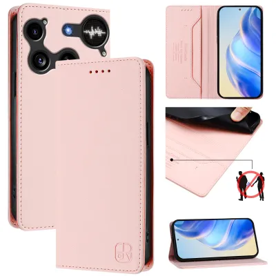 Produktbild von Lederhülle für Nothing Phone 3 Hülle Flip Brieftasche Kartenfächern Ständer Schutzhülle Pink