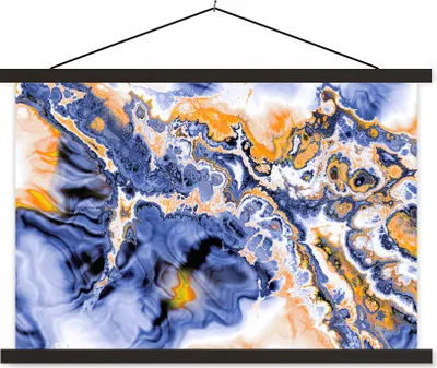 Produktbild von MuchoWow® Textilposter Kunst - Formen - Psychedelisch 60x40 cm mit schwarzem Rahmen - Hölzernes
